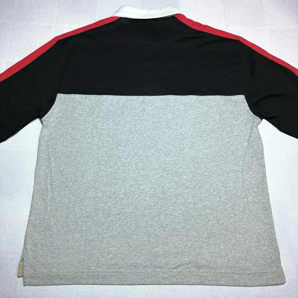 NEW Banana Republic Rugby Polo Mens Large Flame Logo‎ Long Sleeve Colorblock NWT